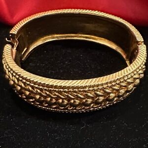 Yves Saint Laurent elegant Gold Textured Bracelet